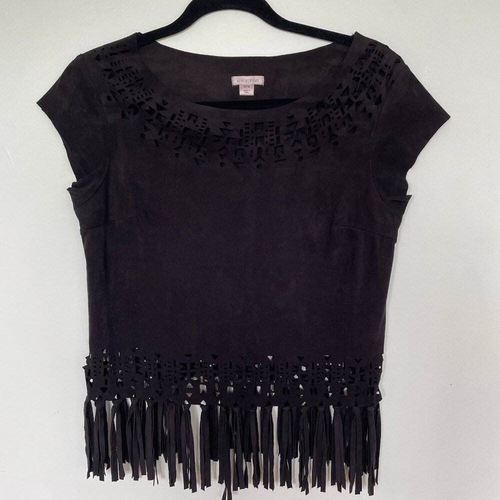 Xhilaration Cutout Suede Shirt